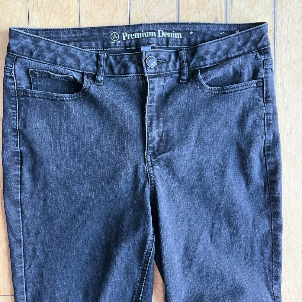 Pennington Addition Elle Charcoal Premium Denim Skinny Jeans Size 14 - Picture 3 of 7